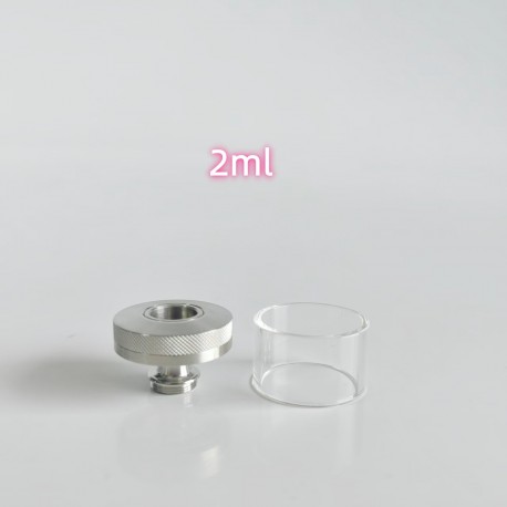 Rekavape Replacement Tank Tube + Chimney + Top Cap Kit for VMM Imperia Style RTA Improved Version - Silver, Glass + SS, 2.0ml