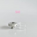 Rekavape Replacement Tank Tube + Chimney + Top Cap Kit for VMM Imperia Style RTA Improved Version - Silver, Glass + SS, 2.0ml