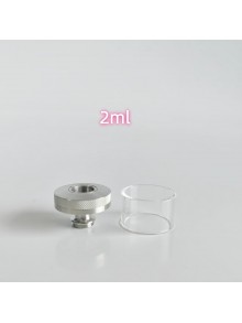 Rekavape Replacement Tank Tube + Chimney + Top Cap Kit for VMM Imperia Style RTA Improved Version - Silver, Glass + SS, 2.0ml