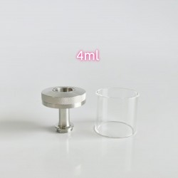 Rekavape Replacement Tank Tube + Chimney + Top Cap Kit for VMM Imperia Style RTA Improved Version - Silver, Glass + SS, 4.0ml