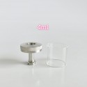 Rekavape Replacement Tank Tube + Chimney + Top Cap Kit for VMM Imperia Style RTA Improved Version - Silver, Glass + SS, 4.0ml