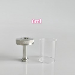 Rekavape Replacement Tank Tube + Chimney + Top Cap Kit for VMM Imperia Style RTA Improved Version - Silver, Glass + SS, 6.0ml