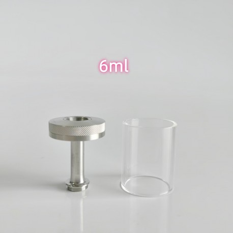 Rekavape Replacement Tank Tube + Chimney + Top Cap Kit for VMM Imperia Style RTA Improved Version - Silver, Glass + SS, 6.0ml