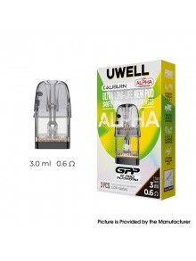 [Ships from Bonded Warehouse] Authentic Uwell Caliburn GPP Alpha Pod Cartridge - 0.6ohm, 3.0ml, Side Refill (4 PCS)