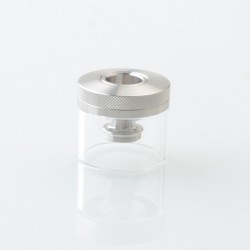 Rekavape Replacement Tank Tube + Chimney + Top Cap Kit for VMM Imperia Style RTA Improved Version - Silver, Glass + SS, 2.0ml