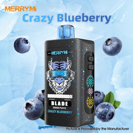 [Ships from EU Warehouse] Authentic MERRYMI Blade 30K Disposable Vape Kit - Crazy Blueberry, 50mg, 30000 Puffs, 26ml, 920mAh