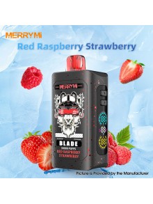 [Ships from EU Warehouse] Authentic MERRYMI Blade 30K Disposable Vape Kit - Red Raspberry Strawberry, 50mg, 30000 Puffs, 26ml