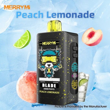 [Ships from EU Warehouse] Authentic MERRYMI Blade 30K Disposable Vape Kit - Peach Lemonade, 50mg, 30000 Puffs, 26ml, 920mAh