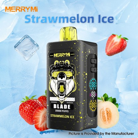[Ships from EU Warehouse] Authentic MERRYMI Blade 30K Disposable Vape Kit - Strawmelon Ice, 50mg, 30000 Puffs, 26ml, 920mAh