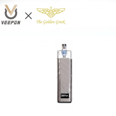 Authentic Veepon x Golden Greek Veex Pro 40W Pod System Vape Kit with RBA Tank Kit - Silver, 1000mAh, 2.0ml / 3.5ml, 1.0ohm