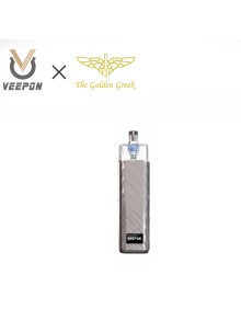 Authentic Veepon x Golden Greek Veex Pro 40W Pod System Vape Kit with RBA Tank Kit - Silver, 1000mAh, 2.0ml / 3.5ml, 1.0ohm