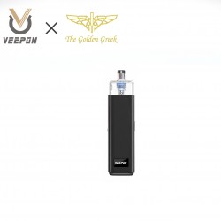 Authentic Veepon x Golden Greek Veex Pro 40W Pod System Vape Kit with RBA Tank Kit - Black, 1000mAh, 2.0ml / 3.5ml, 1.0ohm