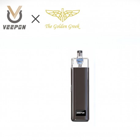 Authentic Veepon x Golden Greek Veex Pro 40W Pod System Vape Kit with RBA Tank Kit - Gun Metal, 1000mAh, 2.0ml / 3.5ml, 1.0ohm