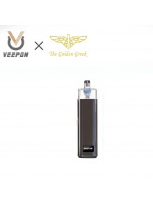 Authentic Veepon x Golden Greek Veex Pro 40W Pod System Vape Kit with RBA Tank Kit - Gun Metal, 1000mAh, 2.0ml / 3.5ml, 1.0ohm