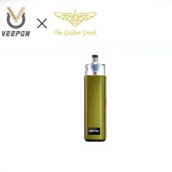 Authentic Veepon x Golden Greek Veex Pro 40W Pod System Vape Kit with RBA Tank Kit - Green, 1000mAh, 2.0ml / 3.5ml, 1.0ohm