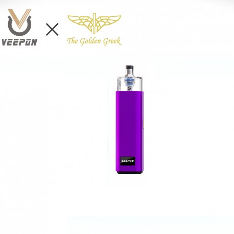 Authentic Veepon x Golden Greek Veex Pro 40W Pod System Vape Kit with RBA Tank Kit - Purple, 1000mAh, 2.0ml / 3.5ml, 1.0ohm