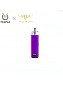 Authentic Veepon x Golden Greek Veex Pro 40W Pod System Vape Kit with RBA Tank Kit - Purple, 1000mAh, 2.0ml / 3.5ml, 1.0ohm