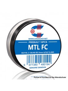 [Ships from Bonded Warehouse] Authentic Coilology Pre-built MTL FC Coil - 2-30/40, SS316L, 6/5lp, ID 2.5mm, 0.49ohm (10 PCS)