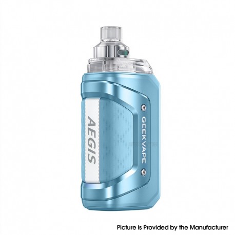 [Ships from Bonded Warehouse] Authentic GeekVape Aegis Hero 5 50W Pod Mod Kit - Crystal Blue, VW 5~50W, 2000mAh, 6.5ml, 0.2ohm