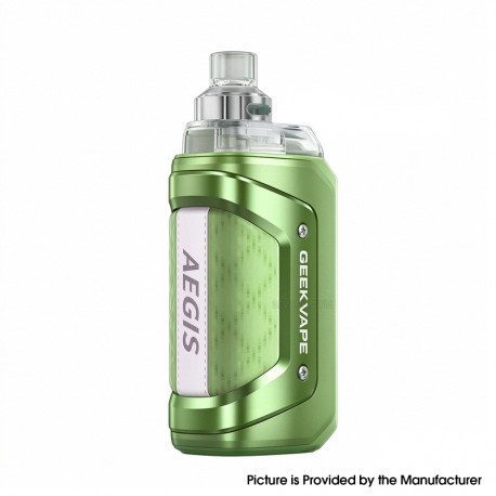 [Ships from Bonded Warehouse] Authentic GeekVape Aegis Hero 5 50W Pod Mod Kit - Crystal Green, VW 5~50W, 2000mAh, 6.5ml, 0.2ohm