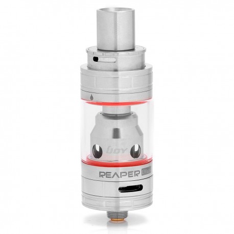 Authentic Ijoy Reaper Plus Sub Ohm Tank Clearomizer - Silver, Stainless Steel + Glass, 3.8mL, 22.6mm Diameter