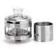 Authentic Wismec Inde Duo RDA Rebuildable Dripping Atomizer - Silver + Transparent, Stainless Steel + Glass, 30mm