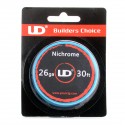 Authentic YouDe UD Nichrome Heating Wire for Rebuildable Atomizers - Silver, 26 GA (30 feet)
