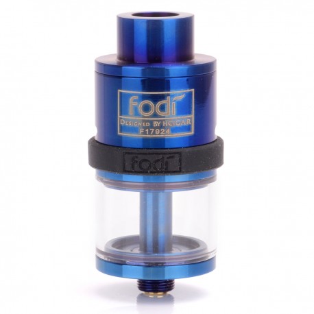 Authentic Har Fodi RDTA Rebuildable Dripping Tank Atomizer - Blue, 316 Stainless Steel + Glass, 2.5mL, 22mm Diameter