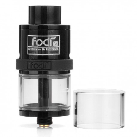 Authentic Har Fodi V2 RDTA Rebuildable Dripping Tank Atomizer - Black, Stainless Steel, 2.5ml, 22mm Diameter