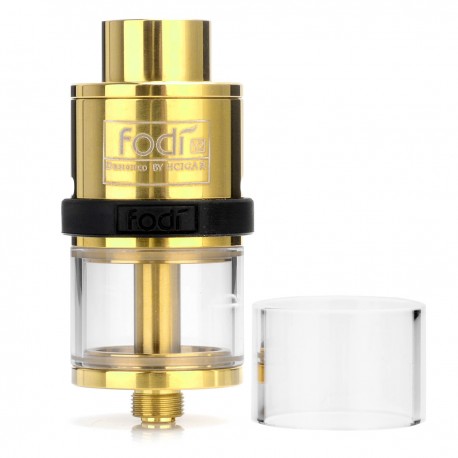 Authentic Har Fodi V2 RDTA Rebuildable Dripping Tank Atomizer - Golden, Stainless Steel, 2.5ml, 22mm Diameter