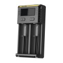 Authentic Nitecore NEW I2 Dual-Slot Li-ion Battery Charger - Black, UK Plug