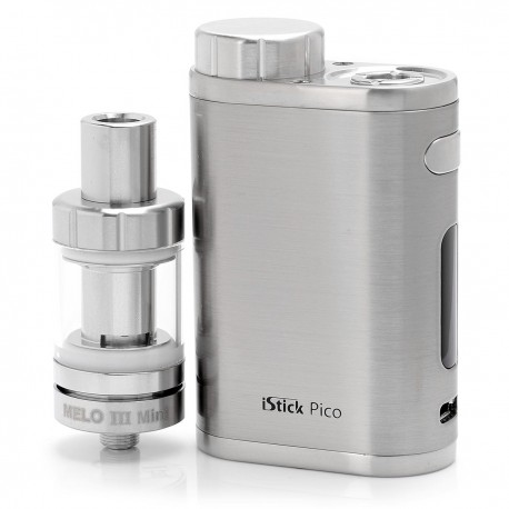 [Ships from Bonded Warehouse] Authentic Eleaf iStick Pico TC VW Kit - Brushed Silver, 1~75W, 1 x 18650, 2ml, 22mm