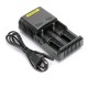 Authentic Nitecore SC2 Superb 2-Slot Battery Charger for E-cigarettes - Black, EU Plug