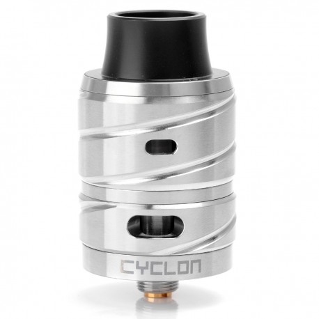 Authentic Fumytech Cyclon RDA Rebuildable Dripping Atomizer - Silver, Stainless Steel, 25mm Diameter