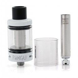 Authentic Kanger PANGU Sub Ohm Tank Clearomizer - White, Stainless Steel, 3.5ml, 22mm Diameter