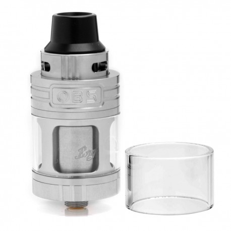 Authentic OBS Engine RTA Rebuildable Tank Atomizer - Silver, Stainless Steel, 5.2ml, 25mm Diameter