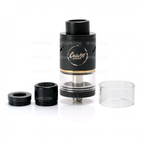 Authentic CoilART Azeroth RDTA Rebuildable Dripping Tank Atomizer - Black, Stainless Steel, 4ml, 24mm Diameter