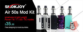 Authentic SMOKJOY Air 50S 50W 1400mAh TC VW Mod+Air Tank Starter Kit 