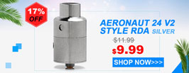 Kindbright Aeronaut 24 V2 Style RDA Silver - 3FVape