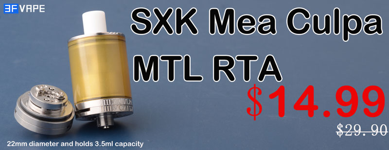 SXK Mea Culpa Style MTL RTA Rebuildable Tank Vape Atomizer