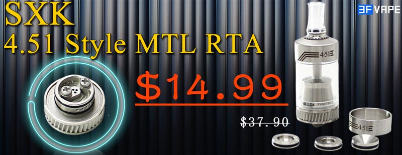SXK 4.51 Style MTL RTA Rebuildable Tank Vape Atomizer