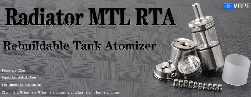 Authentic Radiator MTL RTA Rebuildable Tank Atomizer