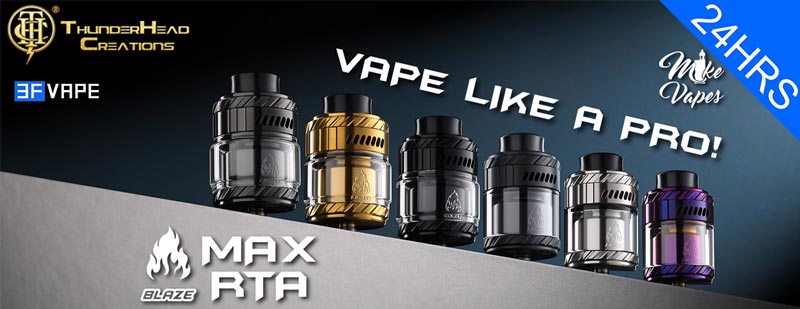 Authentic ThunderHead Creations & Mike Vapes Blaze MAX RTA Rebuildable Tank Atomizer