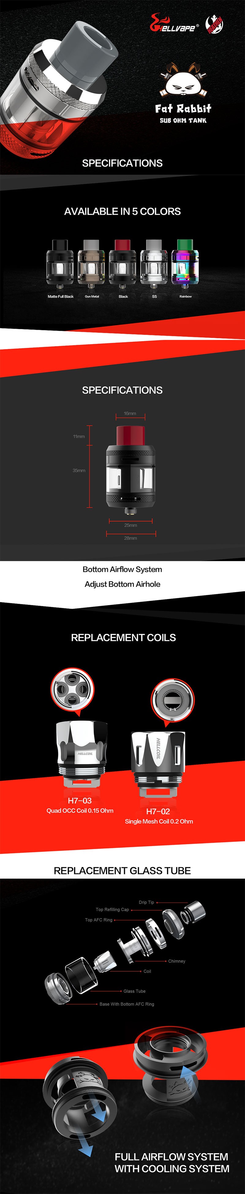 Hellvape Fat Rabbit Sub OHM Tank Clearomizer