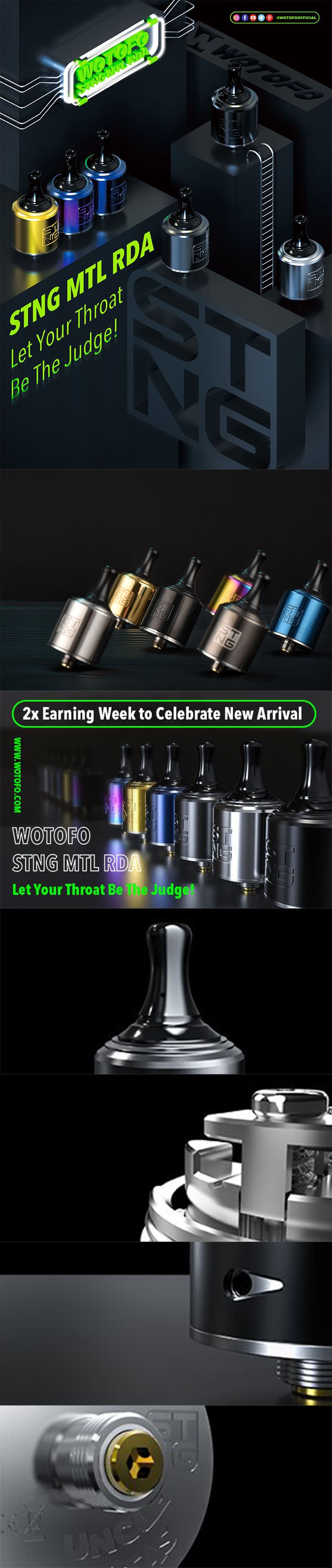 Wotofo STNG MTL RDA Rebuildable Dripping Atomizer