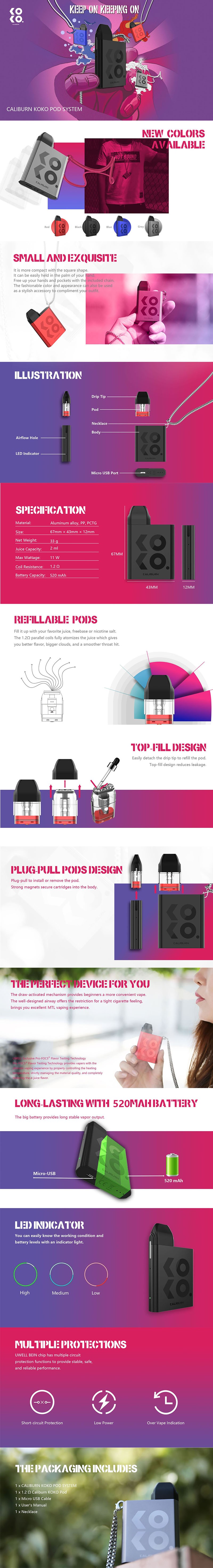 Uwell Caliburn KOKO 11W Pod System