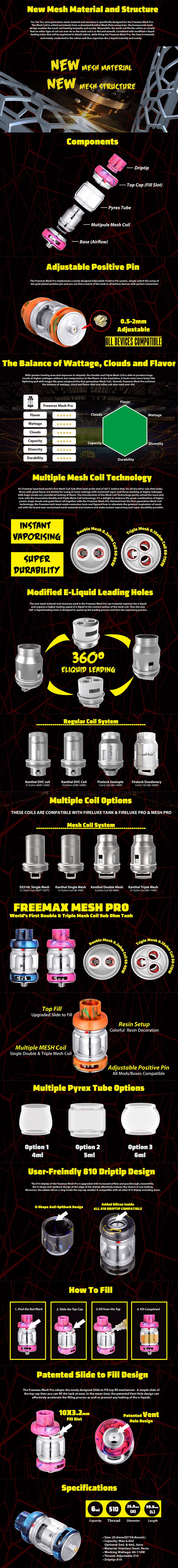 FreeMax Mesh Pro Sub Ohm Tank Clearomizer