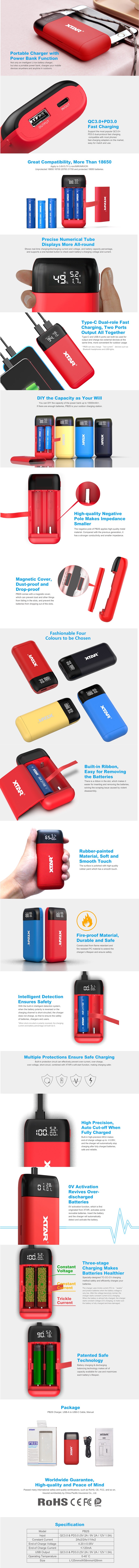 Buy Authentic Xtar Pb2s Portable Power Bank Dual Role Fast Charger