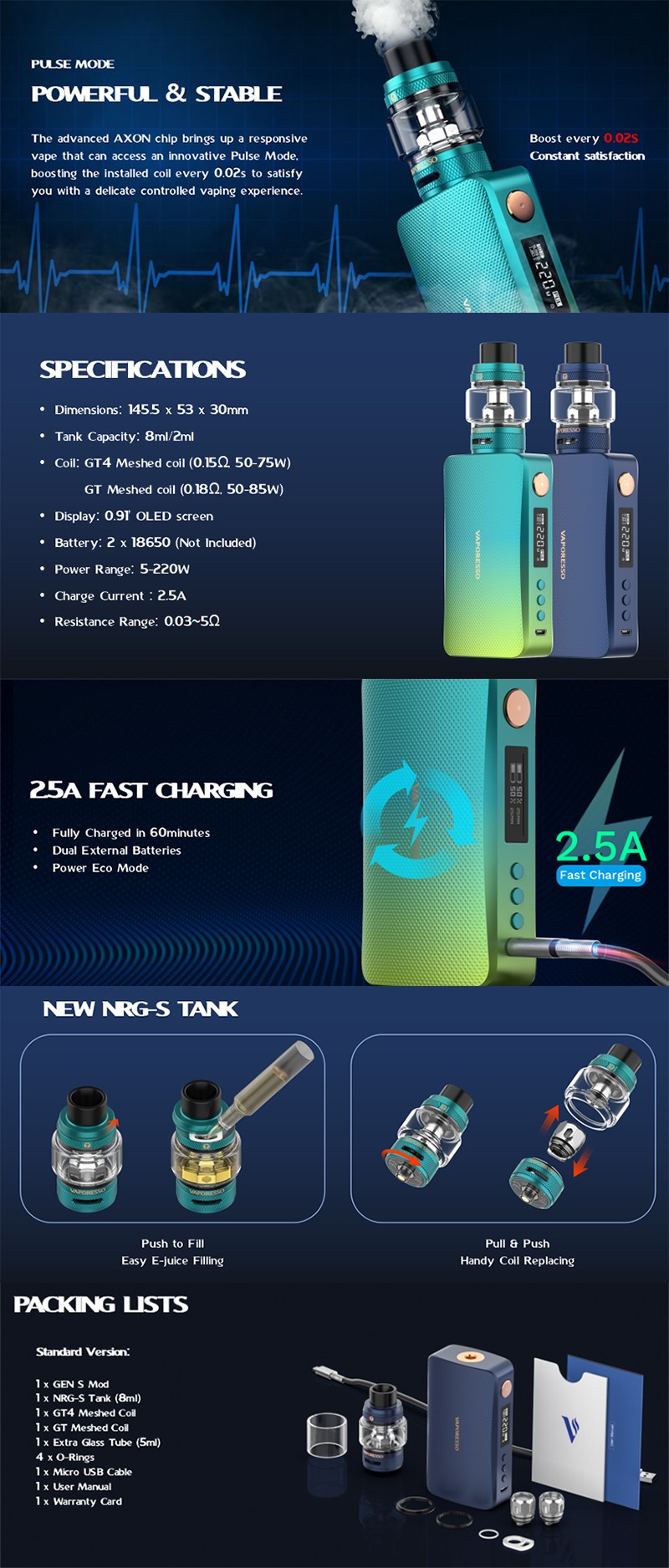 Vaporesso Gen S 220Wキット