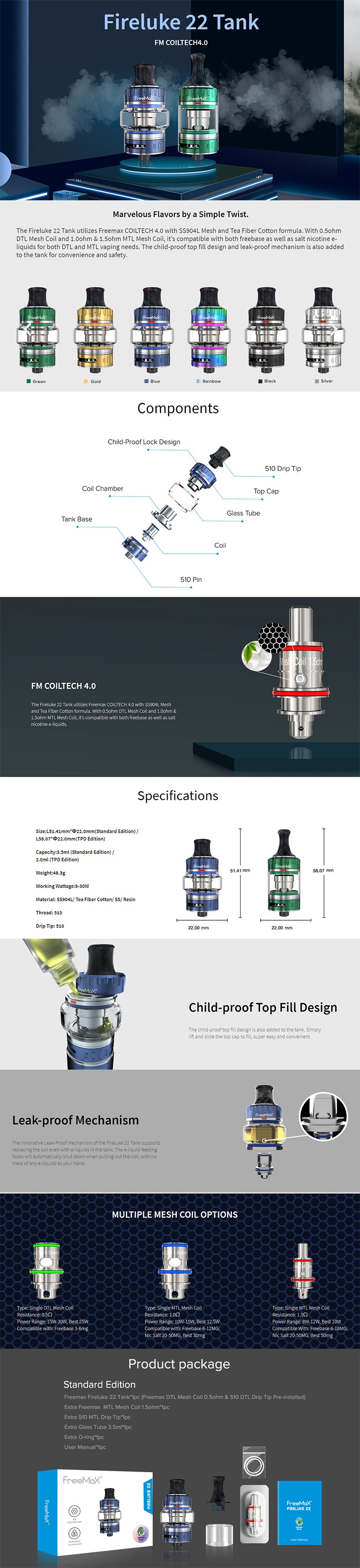 FreeMax Fireluke 22 Sub Ohm Tank